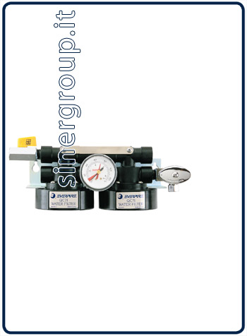 Everpure QC7I Twin testata doppia di ricambio con valvola apri/chiudi/flussaggio 3/8" NPT (1)